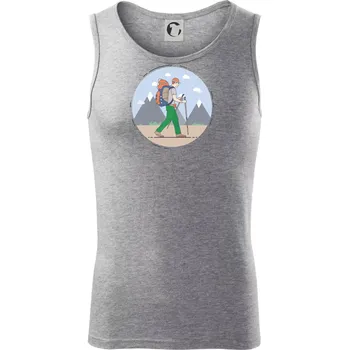 Barevný párový motiv na hory - Tílko pánské Core - S ( Tmavě šedý melír )