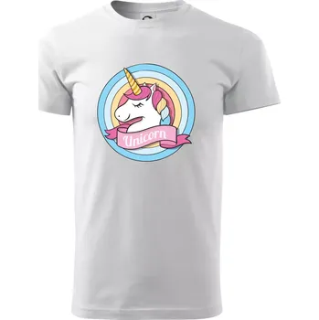 Jednorožec v kolečku - Triko extra velké (5-8XL) - 6XL ( Bílá )