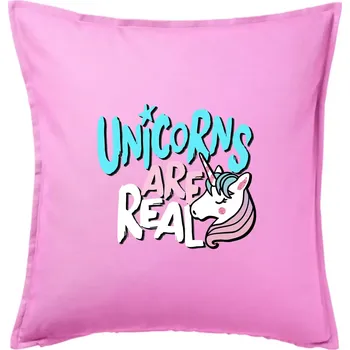 Polštář Unicorns are real ponny - Polštář 50x50 - 50x50 - Pouze potah ( Růžová )