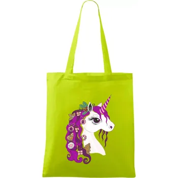 Vánoční jednorožec - Taška bavlněná - 42 x 38 cm ( Limetková )