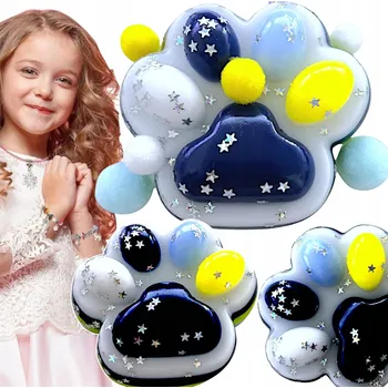 Hračka pro nejmenší MAČKACÍ HRAČKA ANTISTRESOVÉ KOČIČÍ TLAPKA S POSYPEM SENZORICKÁ HRAČKA ANTISTRESOVÁ