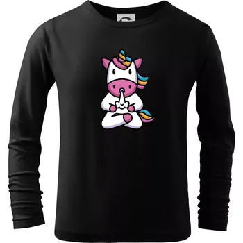 Chlapecké tričko Yoga funící jednorožec - Triko dětské Long Sleeve - 122 cm/6 let ( Černá )