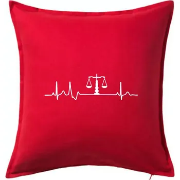 Polštář EKG soudce - Polštář 50x50 - 50x50 - Pouze potah ( Červená )