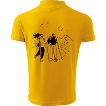Pánská košile Kreslený pár na výletě - Polokošile pánská Pique Polo 203 - XL ( Žlutá )