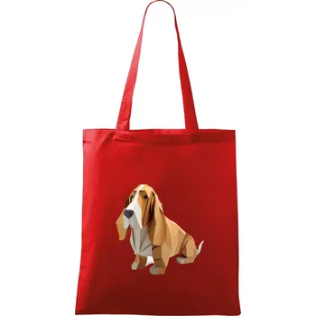 Nákupní taška Baset slepený z papíru - Taška bavlněná - 42 x 38 cm ( Červená )