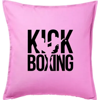 Polštář Nápis Kick Boxing - Polštář 50x50 - 50x50 - Pouze potah ( Růžová )