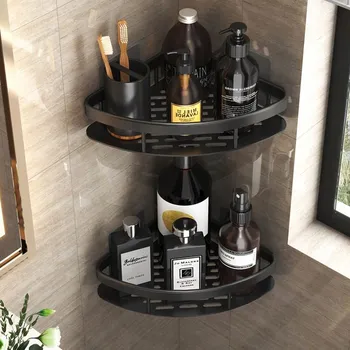 Drátěná police Sprchová police do koupelny ČERNÁ 2ks