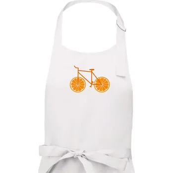 Kuchyňská zástěra Kolo pomeranč (Moňas) - Dámská zástěra na vaření - Univerzální velikost ( Bílá )