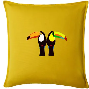 Polštář Dva barevní tukani (Moňas) - Polštář 50x50 - 50x50 - Pouze potah ( Žlutá )