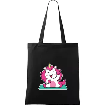 Nákupní taška Yoga veselý jednorožec - Taška bavlněná - 42 x 38 cm ( Černá )