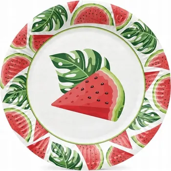 Party nádobí PAPÍROVÉ TALÍŘKY SLADKÝ MELOUN 23 cm. 8 KS