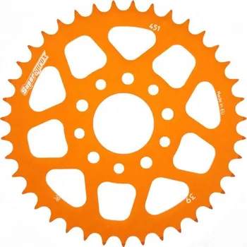 Řetězová sada pro motocykl Hliníková řetězová rozeta SUPERSPROX RAL-451:39-ORG oranžová 39 zubů, 415