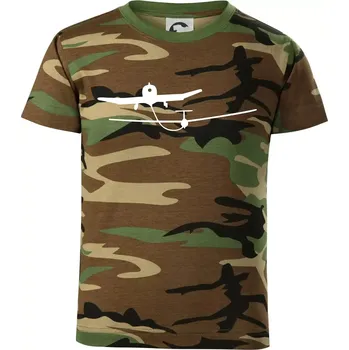 Chlapecké tričko Tažení kluzáku - Dětské maskáčové triko - 146 cm/10 let ( Hnědý maskáč )