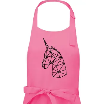 Kuchyňská zástěra Geometrie - Jednorožec - Dámská zástěra na vaření - Univerzální velikost ( Růžová )