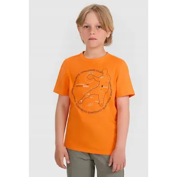 Chlapecké tričko Dětské bavlna tričko oranžové barvy 4F , velikost 158