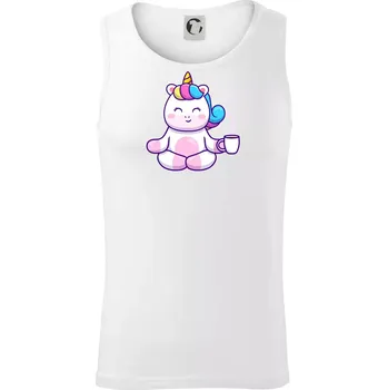 Yoga - jednorožec káva - Tílko pánské Core - S ( Bílá )