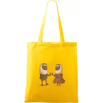Alpaky s vínem pár - Taška bavlněná - 42 x 38 cm ( Žlutá )