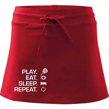 Dámská sukně Play eat sleep repeat padel - Sportovní sukně - two in one - XS ( Červená )