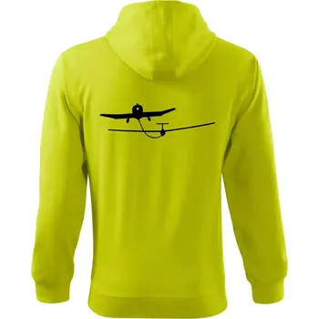 Pánská mikina Tažení kluzáku - Mikina s kapucí na zip trendy zipper - XL ( Limetková )