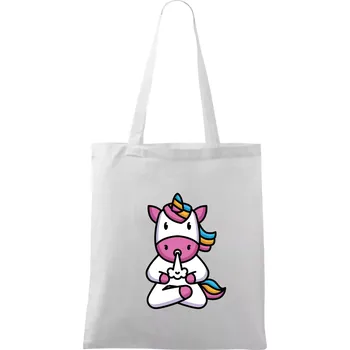 Yoga funící jednorožec - Taška bavlněná - 42 x 38 cm ( Bílá )