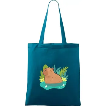 Kapybara ve vodě - Taška bavlněná - 42 x 38 cm ( Petrolejová )