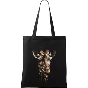 Nákupní taška Žirafa fotka - Taška bavlněná - 42 x 38 cm ( Černá )