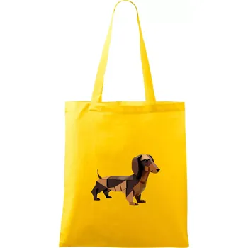 Jezevčík - slepený z papíru - Taška bavlněná - 42 x 38 cm ( Žlutá )