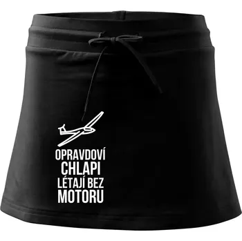 Dámská sukně Opravdovi chlapi létají bez motoru - Sportovní sukně - two in one - XL ( Černá )