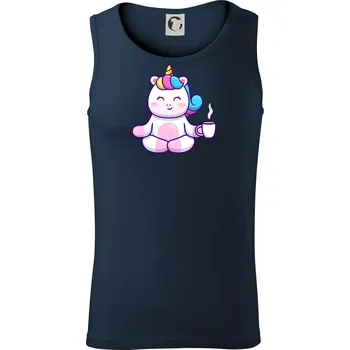 Yoga - jednorožec káva - Tílko pánské Core - XL ( Námořní modrá (velmi tmavá - téměř černá) )