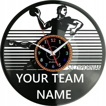 Hodiny Házená Míč Vaše Jméno Nástěnné Hodiny Vinylová Deska Moderní De