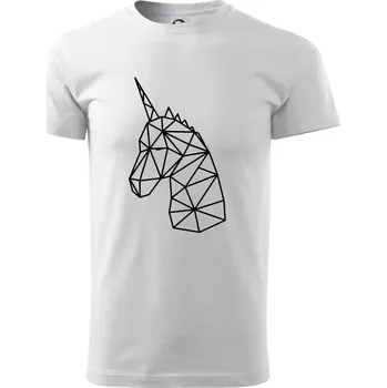 Pánské tričko Geometrie - Jednorožec - Triko extra velké (5-8XL) - 8XL ( Bílá )