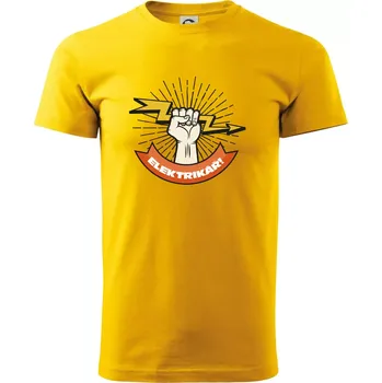 Pánské tričko Elektrikář blesk - Triko extra velké (5-8XL) - 6XL ( Žlutá )