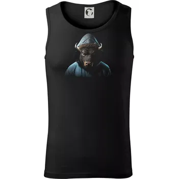 Bůvol v mikině - Tílko pánské Core - L ( Černá )