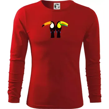 Pánské oblečení Dva barevní tukani (Moňas) - Triko s dlouhým rukávem FIT-T long sleeve - S ( Červená )