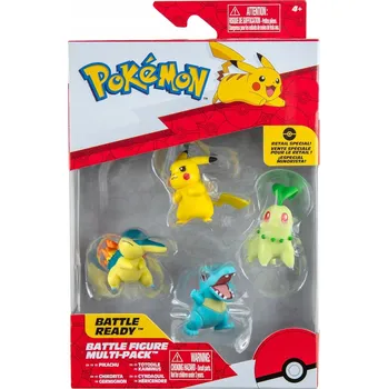 Figurka POKEMON Multipack Pikachu, Chikorita, Totodile, Cyndaquil - bojové figurky