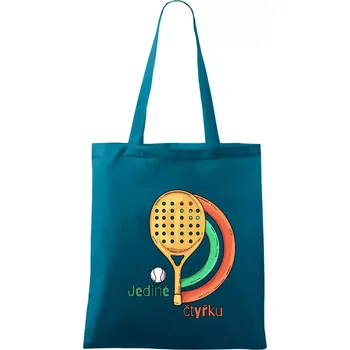 Padel jedině čtyřku - Taška bavlněná - 42 x 38 cm ( Petrolejová )