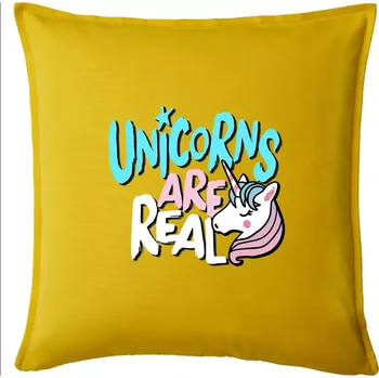 Polštář Unicorns are real ponny - Polštář 50x50 - 50x50 - Pouze potah ( Žlutá )