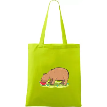 Kapybara a meloun - Taška bavlněná - 42 x 38 cm ( Limetková )