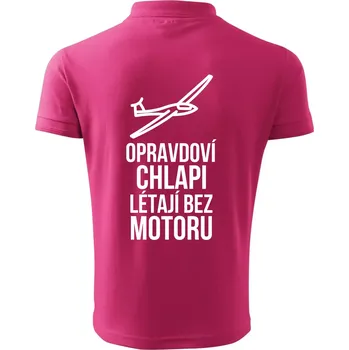 Pánská košile Opravdovi chlapi létají bez motoru - Polokošile pánská Pique Polo 203 - 4XL ( Purpurová )