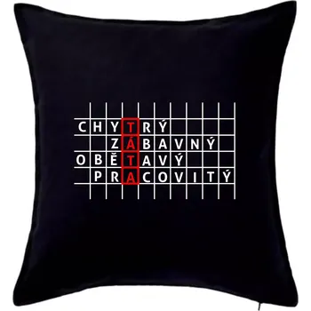 Polštář Křížovka táta - Polštář 50x50 - 50x50 - Pouze potah ( Černá )