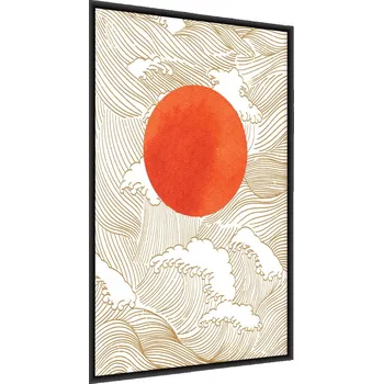 Obraz Plakát v Rámu SLUNCE Vlny Japonské Umění 60x80