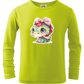 Dětská móda Dračí holčička - Triko dětské Long Sleeve - 158 cm/12 let ( Limetková )