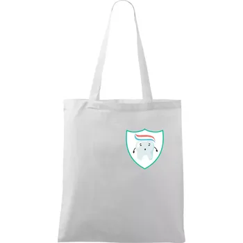 Nákupní taška Zoubek na prsu - zubní pasta - Taška bavlněná - 42 x 38 cm ( Bílá )