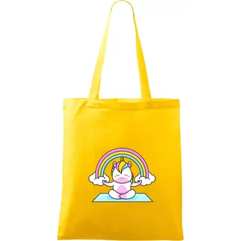 Yoga jednorožec - duha - Taška bavlněná - 42 x 38 cm ( Žlutá )