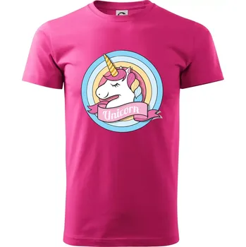 Pánské tričko Jednorožec v kolečku - Klasické pánské triko vyšší gramáže - S ( Purpurová )