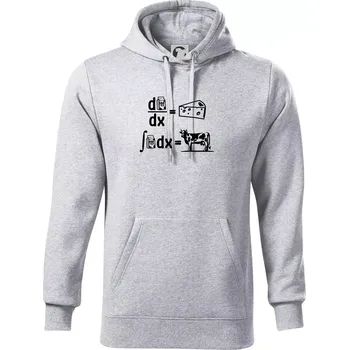 Pánská mikina Matematika mléko - Mikina pánská Cape s kapucí - 5XL ( Světlešedý Melír )