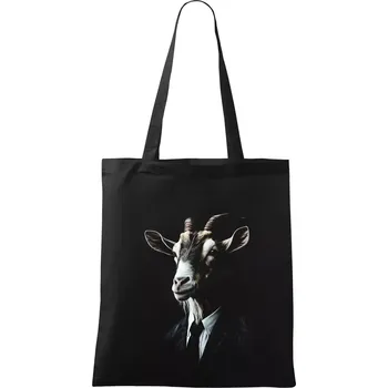 Nákupní taška Koza v obleku fotka - Taška bavlněná - 42 x 38 cm ( Černá )