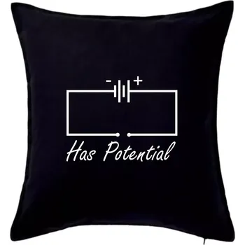 Polštář Has potential - Polštář 50x50 - 50x50 - Pouze potah ( Černá )
