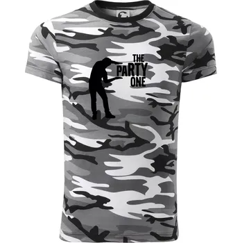 Pánské tričko Bachelor party - The party one - Army CAMOUFLAGE - XL ( Šedý maskáč )