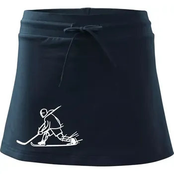 Dámské oblečení Kreslený hokejista tučnou fixou - Sportovní sukně - two in one - L ( Námořní modrá (velmi tmavá - téměř černá) )